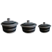SET DE CASEROLAS CERAMICA CON TAPA 3 PZAS 
